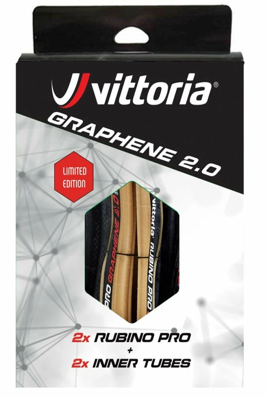 Vittoria Rubino Pro IV Tyre/Tube Twin Pack 700 X 25 G2.0 Tan/Black 1 Vittoria Rubino Pro IV Tyre/Tube Twin Pack 700 X 25 G2.0 Tan/Black