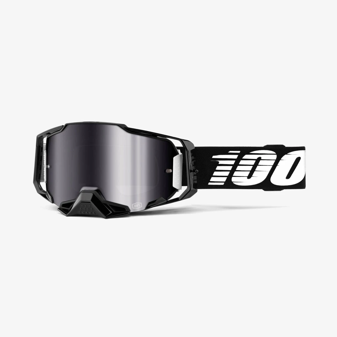 100% Armega Goggles Black With Silver Flash Mirror Lens Apparel 1 100% Armega Goggles Black With Silver Flash Mirror Lens Apparel