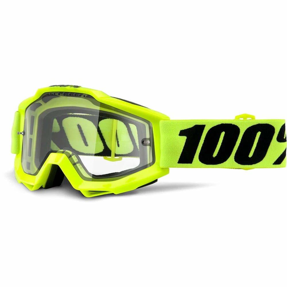 Apparel 100% Accuri Enduro MTB Goggles Fluro Yellow With Clear Lens 1 Apparel 100% Accuri Enduro MTB Goggles Fluro Yellow With Clear Lens