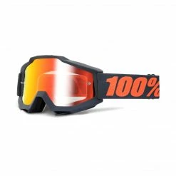 Apparel 100% Accuri Goggles Matte Gunmetal With Red Mirror Lens