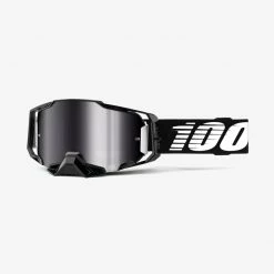 Apparel 100% Armega Goggle Black With Silver Flash Mirror Lens