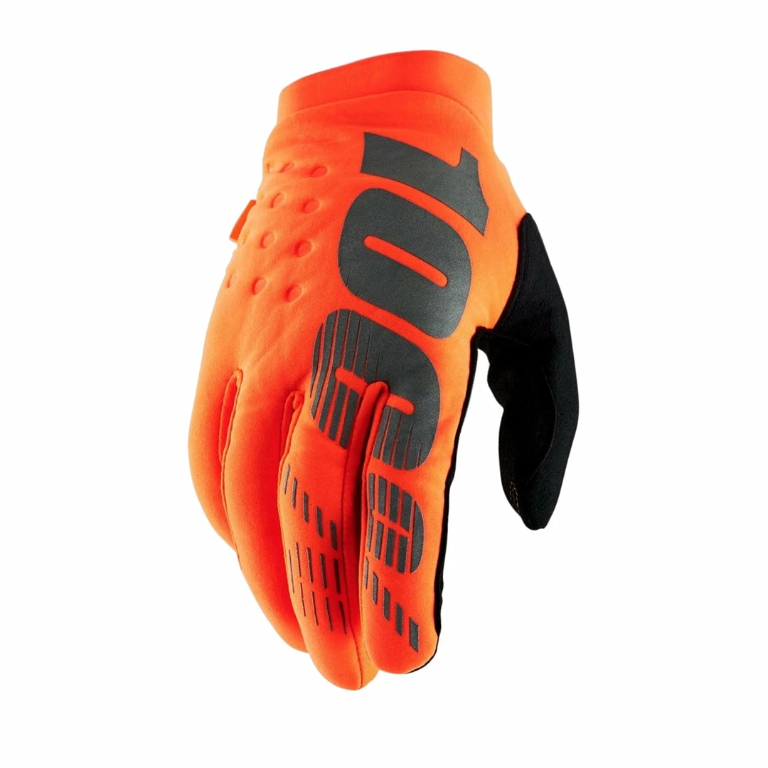 100% Brisker Cold Weather Gloves Fluo Orange & Black 1 100% Brisker Cold Weather Gloves Fluo Orange & Black