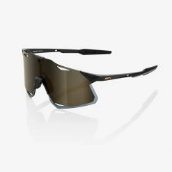 100% Hypercraft Sunglasses Matte Black With Soft Gold Mirror Lens Apparel