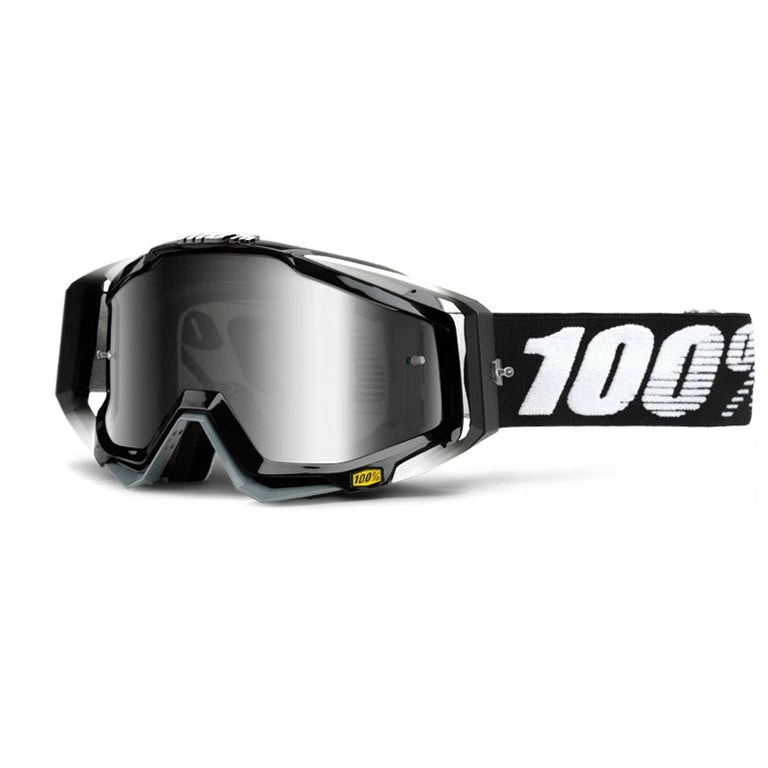 Apparel 100% Racecraft Goggles Black With Silver Flash Mirror Lens 1 Apparel 100% Racecraft Goggles Black With Silver Flash Mirror Lens