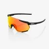 100% Racetrap Sunglasses Black With HiPER Red Multilayer Mirror Lens Apparel