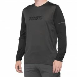 Apparel 100% Ridecamp Long Sleeve Jersey Charcoal & Black