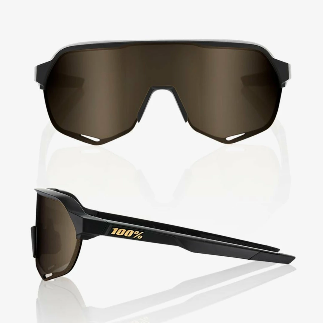 100% S2 Sunglasses Matte Black With Soft Gold Lens 3 100% S2 Sunglasses Matte Black With Soft Gold Lens