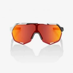 100% S2 Sunglasses Soft Tact Stone Grey With HiPER Red Mirror Lens Apparel