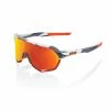 100% S2 Sunglasses Soft Tact Stone Grey With HiPER Red Mirror Lens Apparel