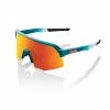 Apparel 100% S3 Sunglasses Gloss Metallic BORA/Matte White With HiPER Red Mirror Lens