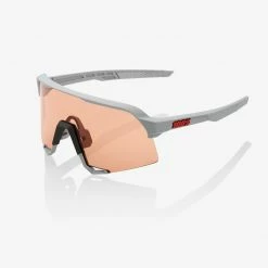 100% S3 Sunglasses Stone Grey With HiPER Coral Lens