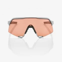 100% S3 Sunglasses Stone Grey With HiPER Coral Lens