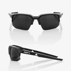100% Speedcoupe Sunglasses Black With Grey PeakPolar Lens Apparel