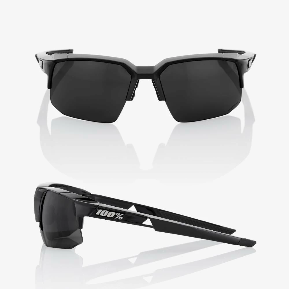 100% Speedcoupe Sunglasses Black With Grey PeakPolar Lens Apparel 2 100% Speedcoupe Sunglasses Black With Grey PeakPolar Lens Apparel