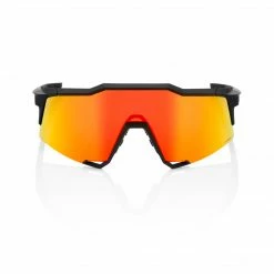 Apparel 100% Speedcraft Sunglasses Soft Tact Black With HiPER Red Mirror Lens