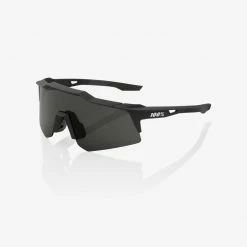 100% Speedcraft XS Sunglasses Soft Tact Black With Smoke Lens