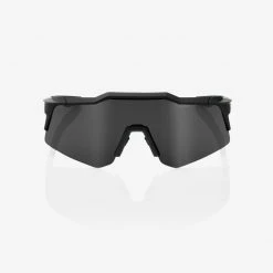 100% Speedcraft XS Sunglasses Soft Tact Black With Smoke Lens