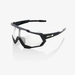 100% Speedtrap Sunglasses Black With HiPER Red Multilayer Mirror Lens Apparel