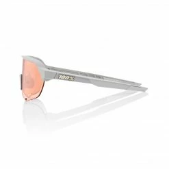 100% Sunglasses S2 Soft Tact Stone Grey With HiPER Coral Lens