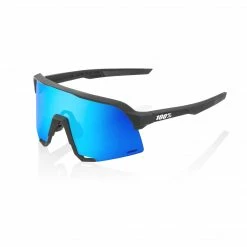 Apparel 100% Sunglasses S3 Matte Black With HiPER Blue Multilayer Mirror Lens
