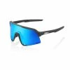 100% S3 Sunglasses Matte Black With HiPER Blue Multilayer Mirror Lens Apparel