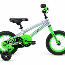 Apollo Neo 12" Kids Bike Brushed Alloy/Green/Black Bikes