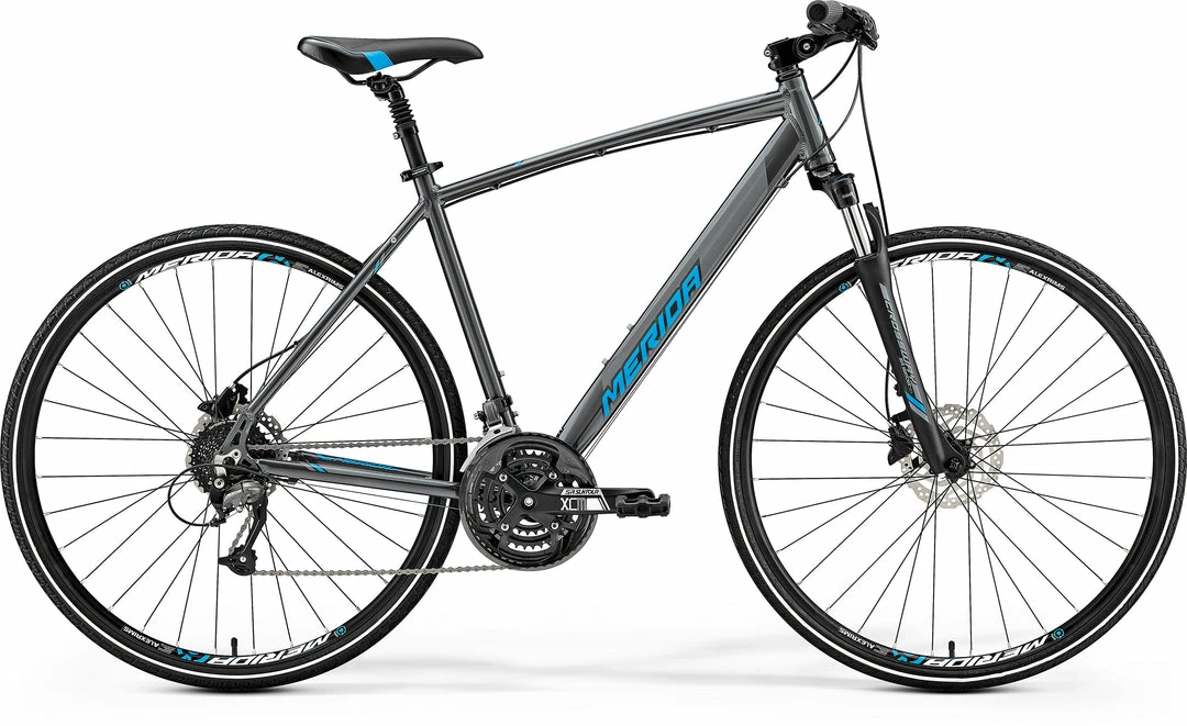 Merida Crossway 40D Hybrid Bike Silver/Blue (2019) 1 Merida Crossway 40D Hybrid Bike Silver/Blue (2019)
