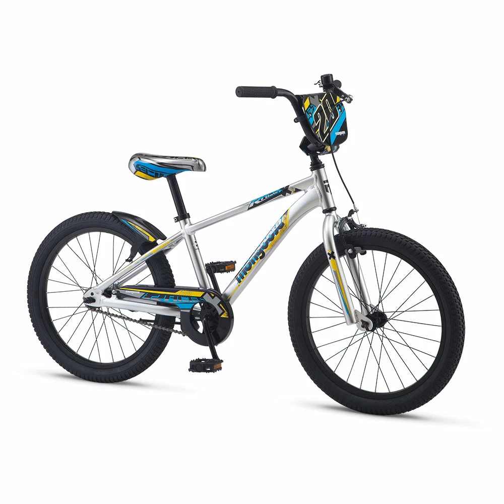 Mongoose Racer X 20" Kids Bike Silver Bikes 1 Mongoose Racer X 20" Kids Bike Silver Bikes