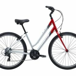 99bikes.co.nz Marin Stinson ST Hybrid Bike Silver/Maroon (2019)