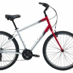 99bikes.co.nz Marin Stinson Hybrid Bike Silver/Maroon (2019)