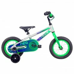 Apollo Neo 12" Kids Bike Brushed Alloy/Green/Navy Bikes