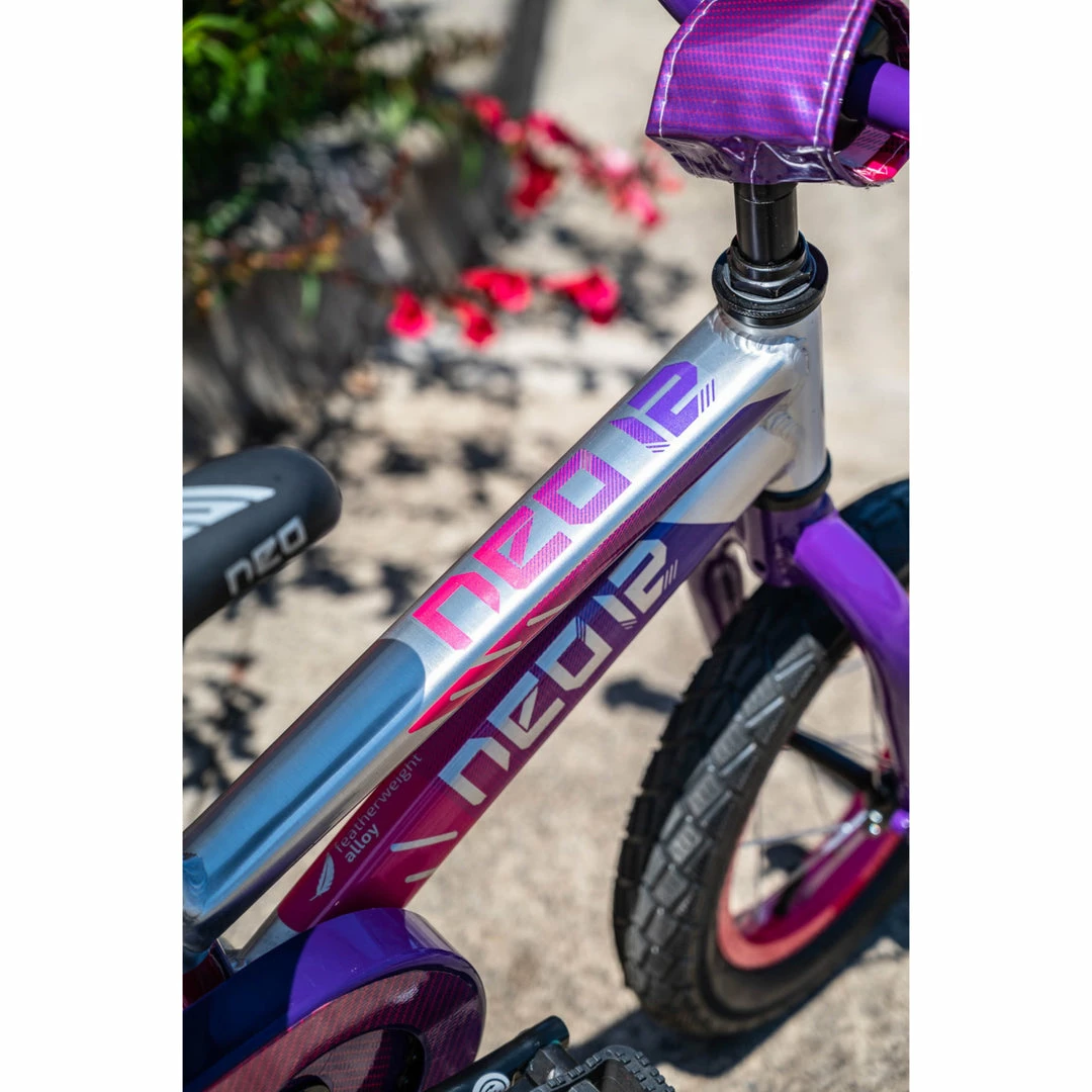 Apollo Neo 12" Kids Bike Brushed Alloy/Purple/Pink 5 Apollo Neo 12" Kids Bike Brushed Alloy/Purple/Pink