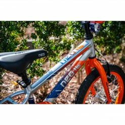 Bikes Apollo Neo 16" Kids Bike Brushed Alloy/Orange/Navy 7 Bikes Apollo Neo 16