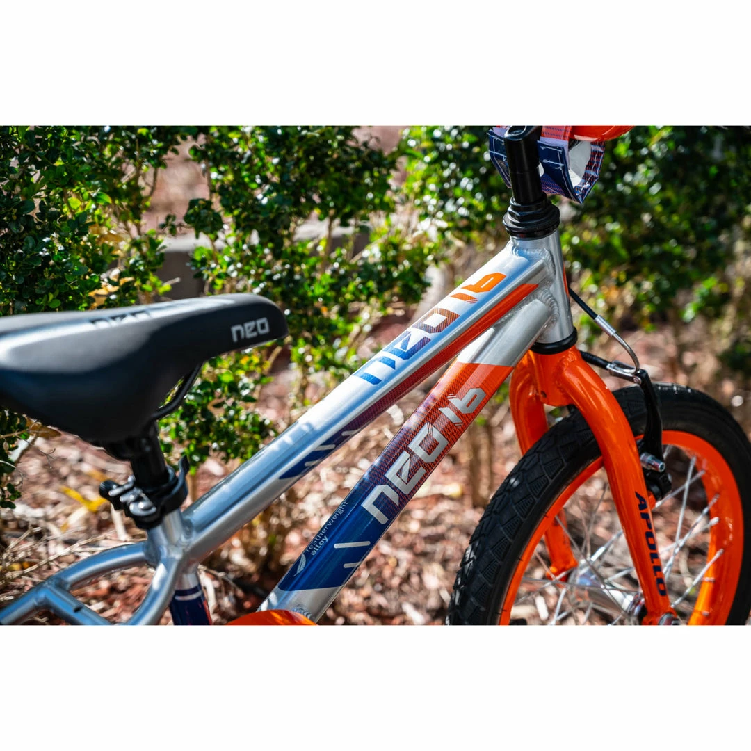 Bikes Apollo Neo 16" Kids Bike Brushed Alloy/Orange/Navy 4 Bikes Apollo Neo 16" Kids Bike Brushed Alloy/Orange/Navy