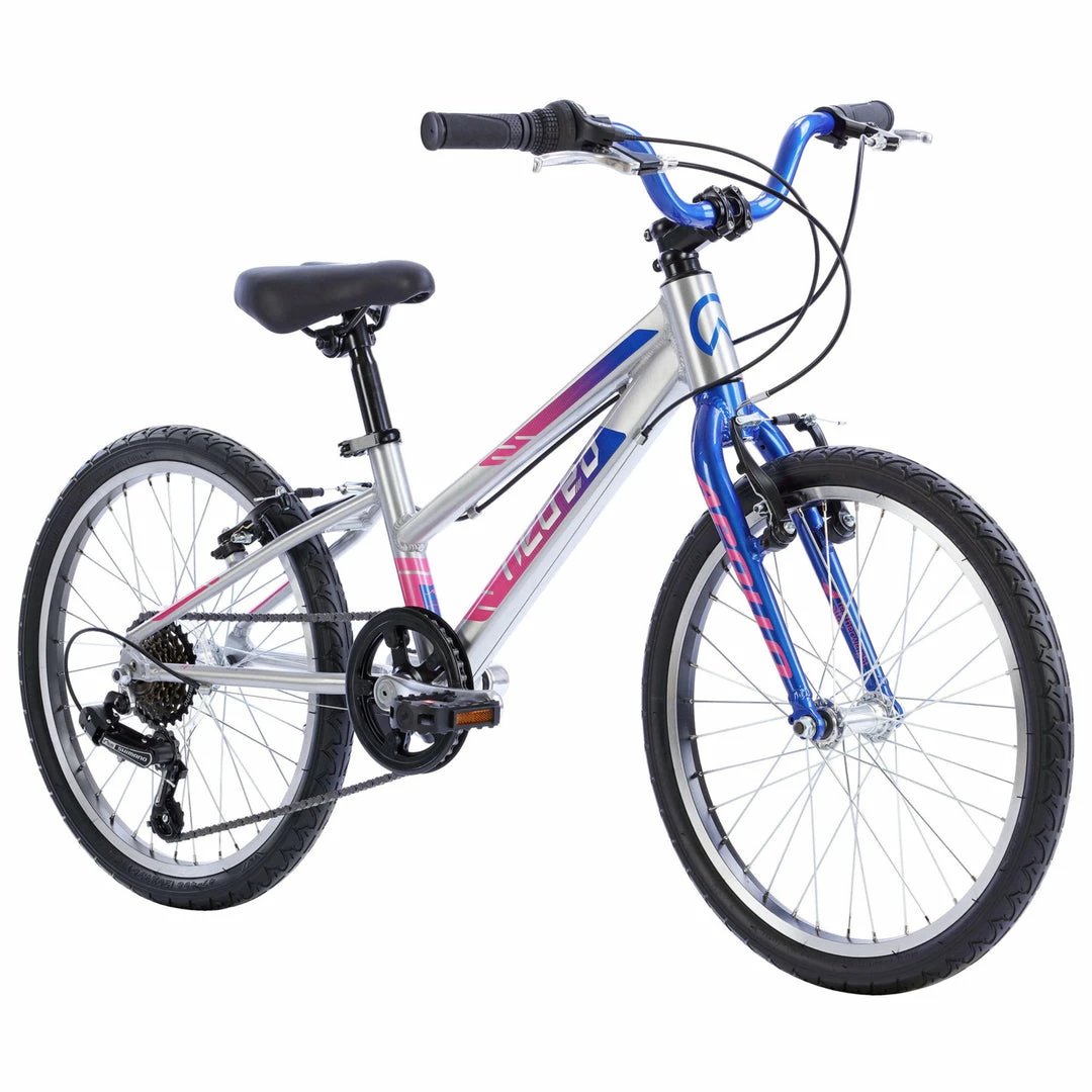 Apollo Neo 20" Kids Bike 6-Speed Brushed Alloy/Navy/Pink 2 Apollo Neo 20" Kids Bike 6-Speed Brushed Alloy/Navy/Pink