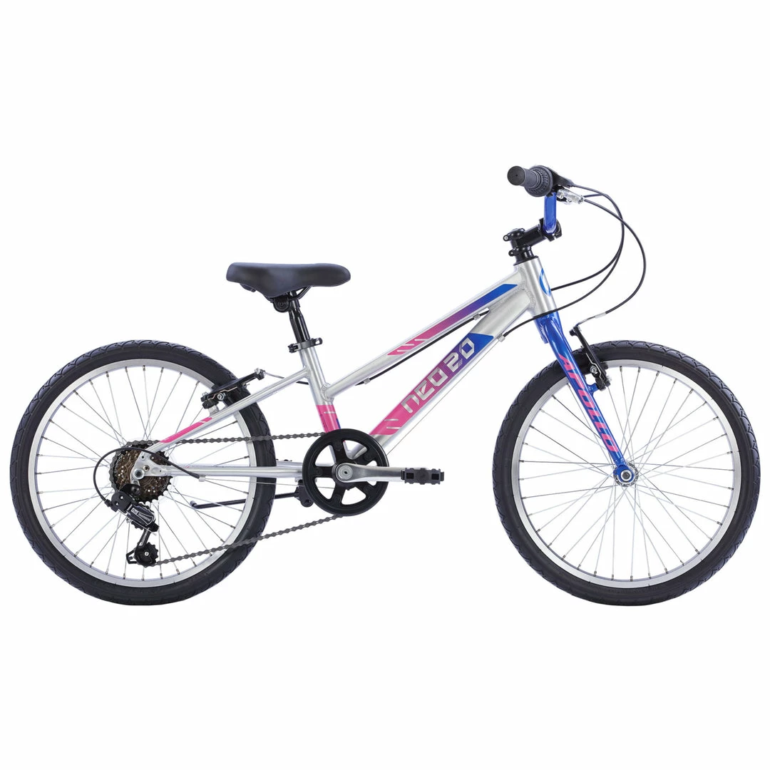 Apollo Neo 20" Kids Bike 6-Speed Brushed Alloy/Navy/Pink 1 Apollo Neo 20" Kids Bike 6-Speed Brushed Alloy/Navy/Pink
