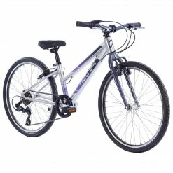 Apollo Neo 24" Kids Bike 7-Speed Brushed Alloy/Charcoal/Lavender Bikes