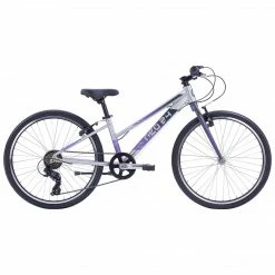 Apollo Neo 24" Kids Bike 7-Speed Brushed Alloy/Charcoal/Lavender Bikes