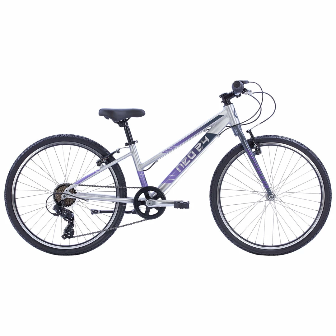 Apollo Neo 24" Kids Bike 7-Speed Brushed Alloy/Charcoal/Lavender Bikes 1 Apollo Neo 24" Kids Bike 7-Speed Brushed Alloy/Charcoal/Lavender Bikes