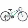 Apollo Neo 24" Kids Bike 7-Speed Brushed Alloy/Navy/Neon Green Bikes