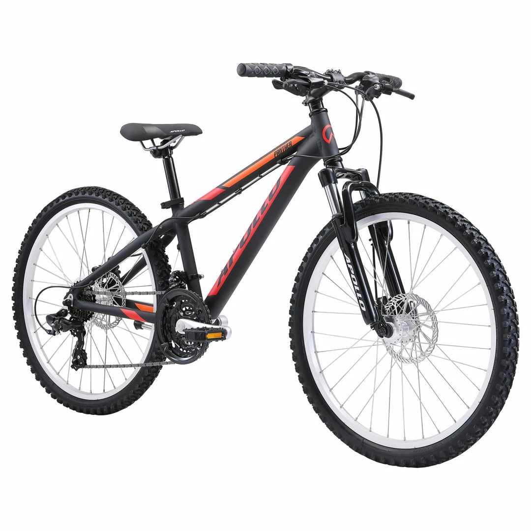 Apollo Panther 24" Kids Mountain Bike Matte Black/Red/Orange 2 Apollo Panther 24" Kids Mountain Bike Matte Black/Red/Orange