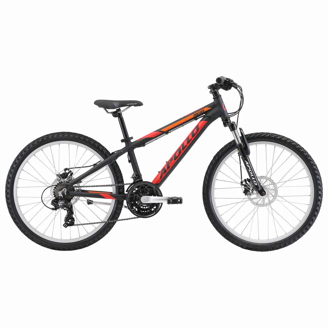 Apollo Panther 24" Kids Mountain Bike Matte Black/Red/Orange 1 Apollo Panther 24" Kids Mountain Bike Matte Black/Red/Orange