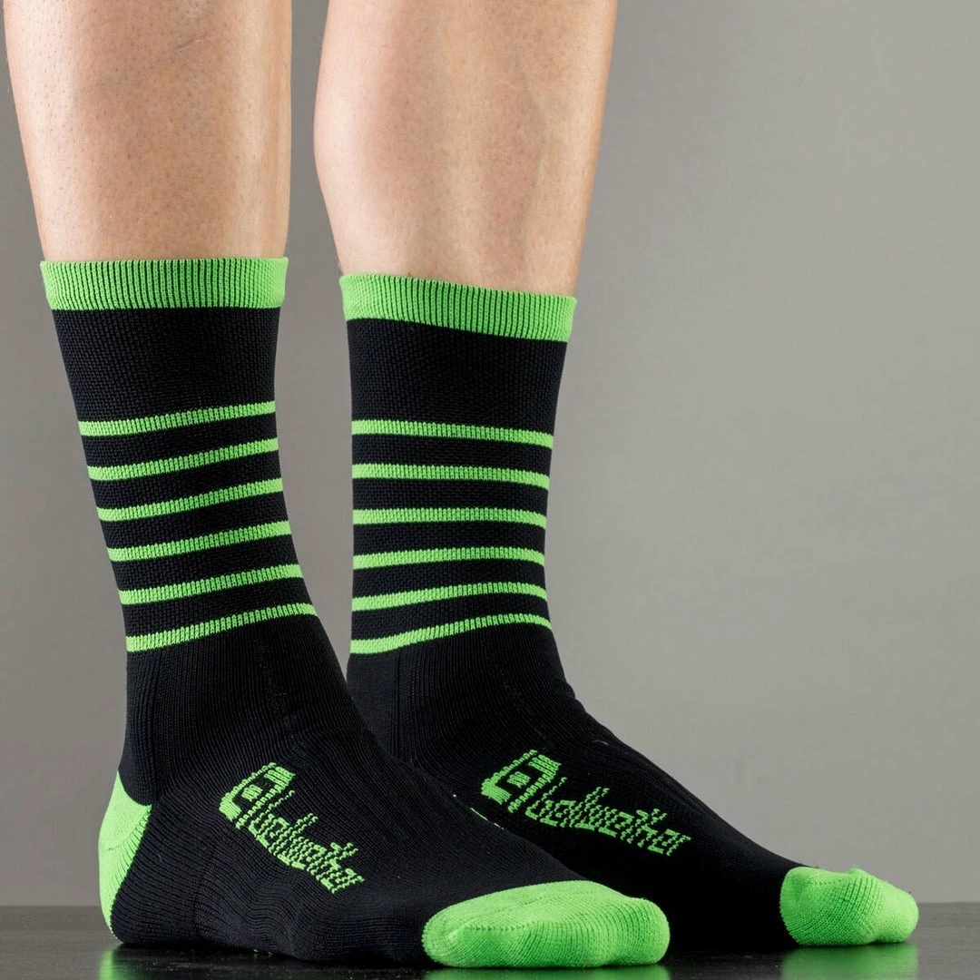 Apparel Bellwether Blitz Socks Black/Citrus 2 Apparel Bellwether Blitz Socks Black/Citrus
