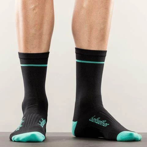 Apparel Bellwether Optime Socks Black/Aqua 2 Apparel Bellwether Optime Socks Black/Aqua