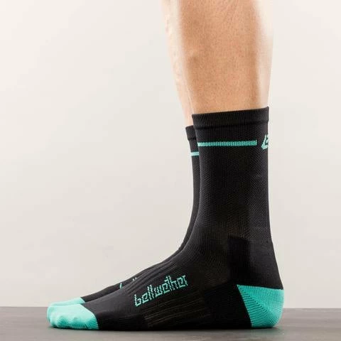 Apparel Bellwether Optime Socks Black/Aqua 4 Apparel Bellwether Optime Socks Black/Aqua