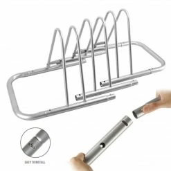 99bikes.co.nz Bike Storage Stand 3 Bikes Silver