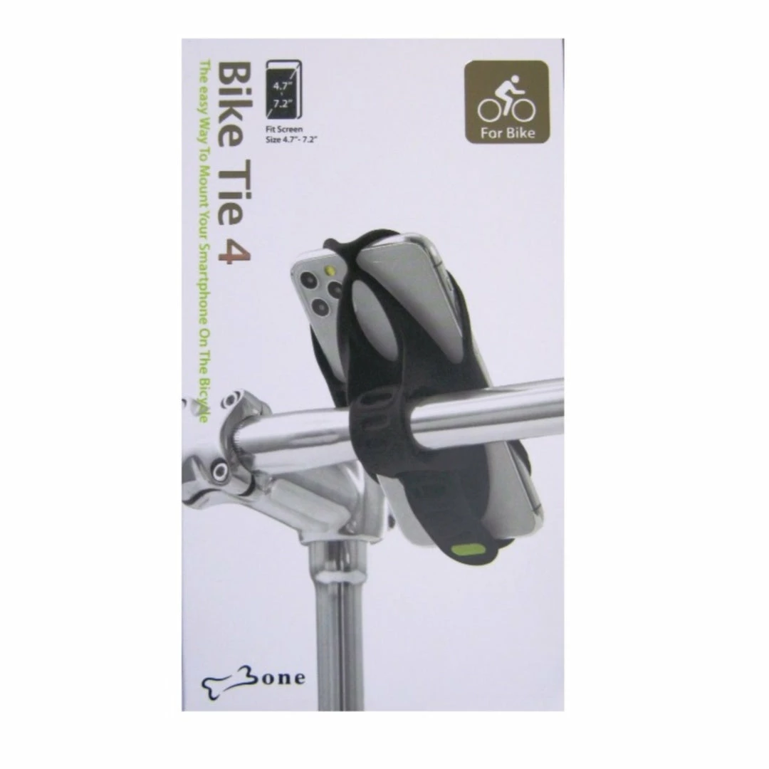 Bone Bike Essentials Bike Tie 4 Smartphone Handlebar Holder 4.7'' To 7.2'' Black 4 Bone Bike Essentials Bike Tie 4 Smartphone Handlebar Holder 4.7'' To 7.2'' Black