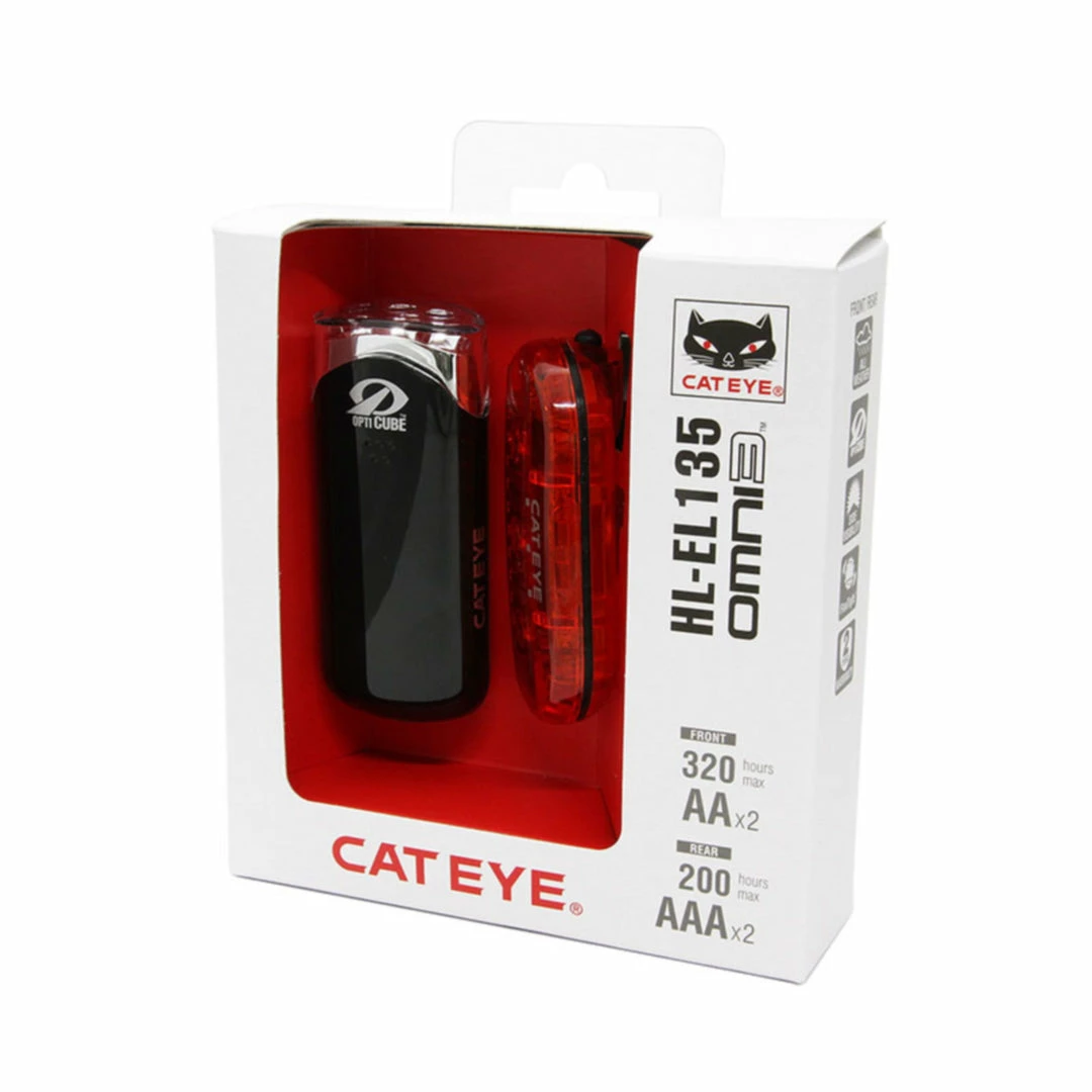 Cateye Lightset EL135 And Omni3 Bike Essentials 2 Cateye Lightset EL135 And Omni3 Bike Essentials