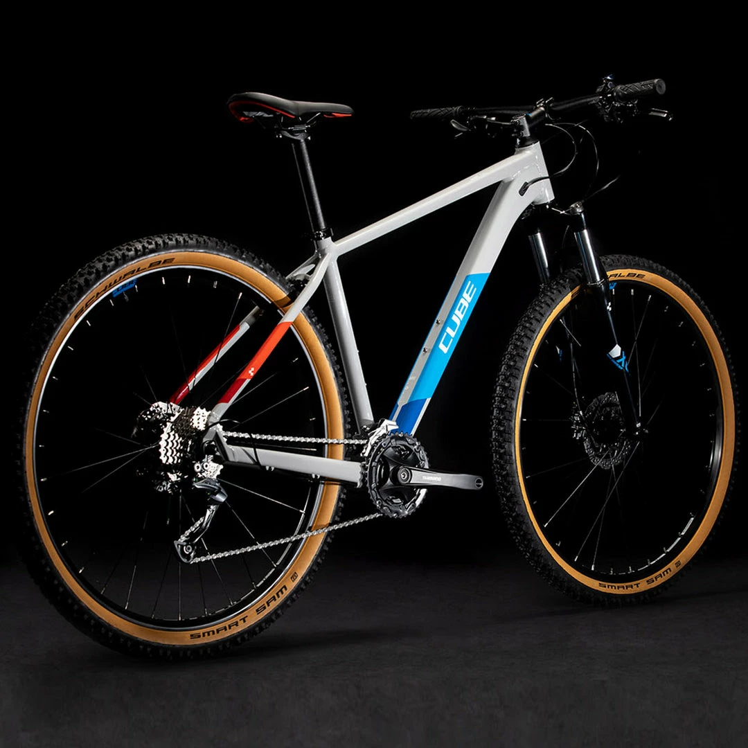 Cube Aim SL Hardtail Mountain Bike Grey 'n' Blue 'n' Red (2021) 2 Cube Aim SL Hardtail Mountain Bike Grey 'n' Blue 'n' Red (2021)