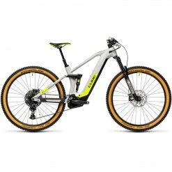 Cube Stereo Hybrid 140 HPC Race Electric Mountain Bike 625wh Battery Grey 'n' Yellow (2021)